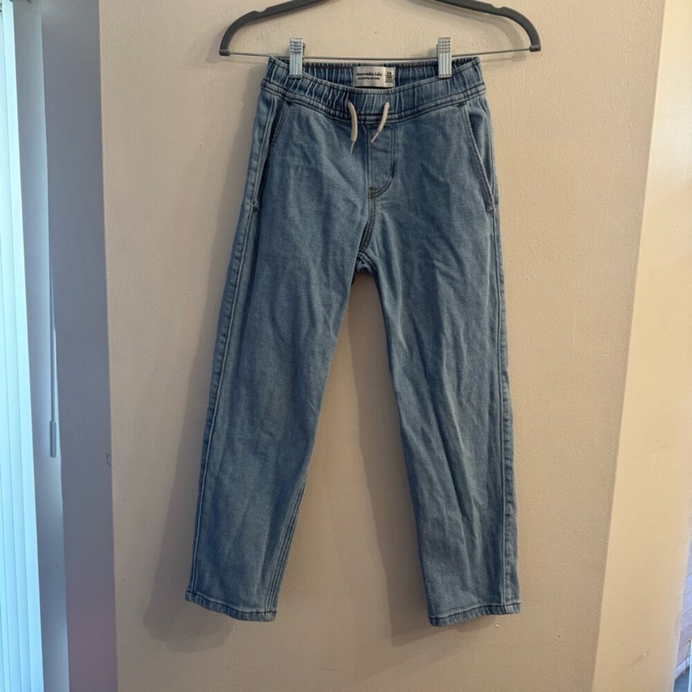Abercrombie Kids Youth Boys Relaxed Pull On Taper Denim Jogger Size 7/8 Long